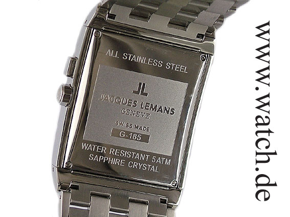 Jacques Lemans Oversized Alarm Rectangular Power Reserve 53x38mm  