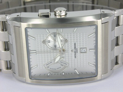 Jacques Lemans Oversized Alarm Rectangular Power Reserve 53x38mm 