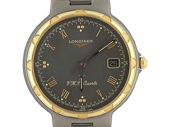 Longines Conquest V.H.P. Quarz Vintage Titan Gelbgold 33mm