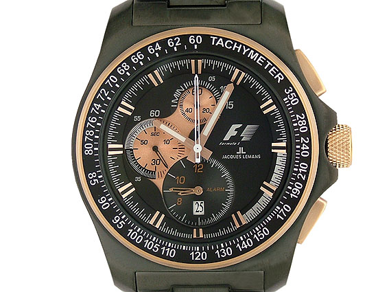Jacques Lemans F1 Chtonograph Wecker Limitiert Stahl/Roségold 44mm