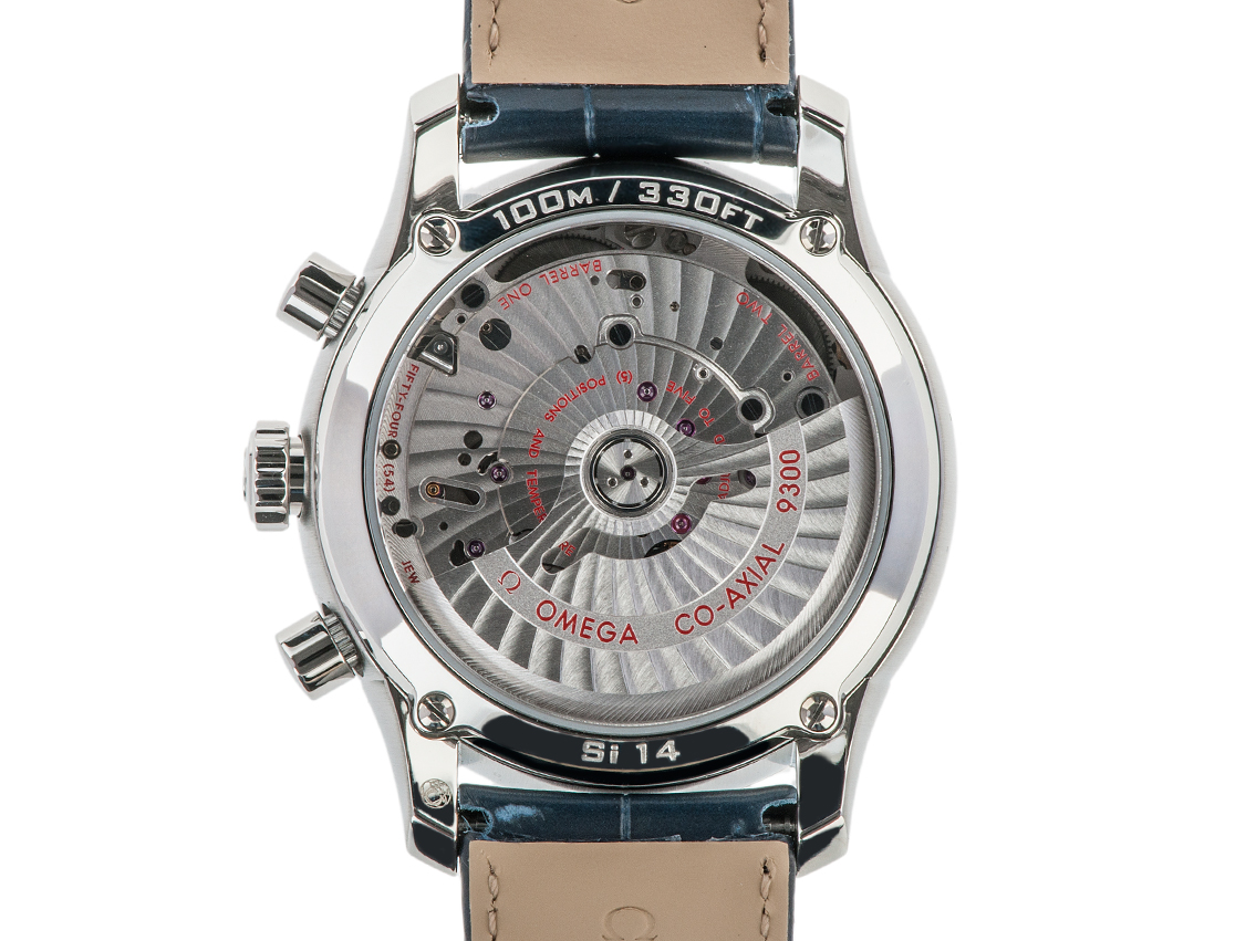 Omega De Ville Co-Axial Stahl Automatik Chronograph Armband Leder 