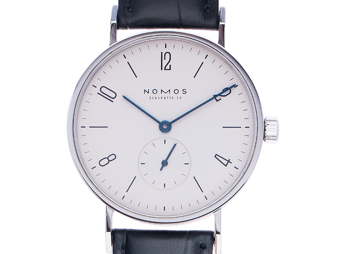 Nomos Glash tte Tangente Expo 2000 Stahl Handaufzug Armband Leder