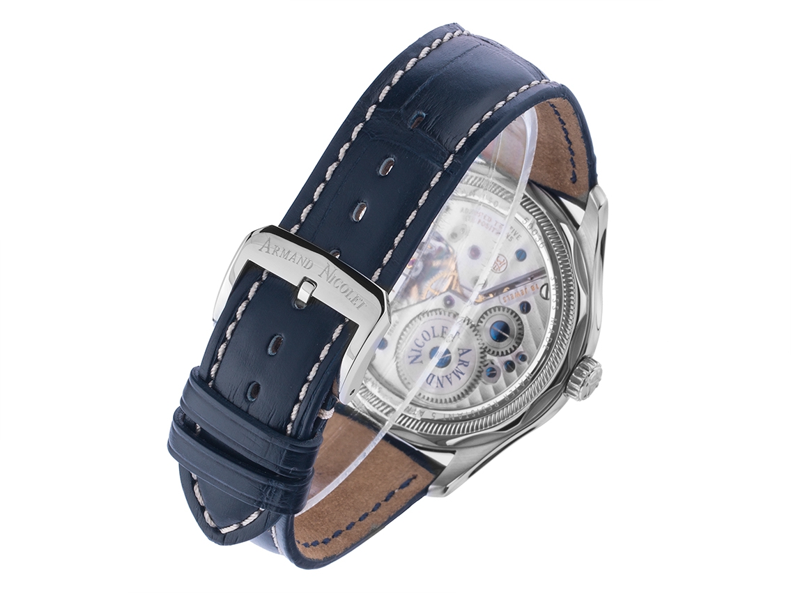 Armand Nicolet L14 kleine Sekunde Stahl Handaufzug Armband Leder