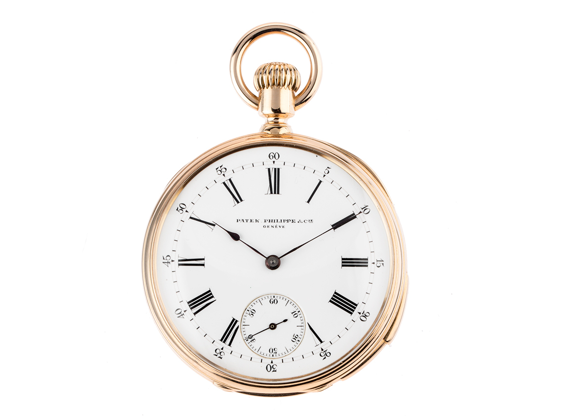 Patek Philippe Taschenuhr 18kt Gelbgold Handaufzug viertel Stunden
