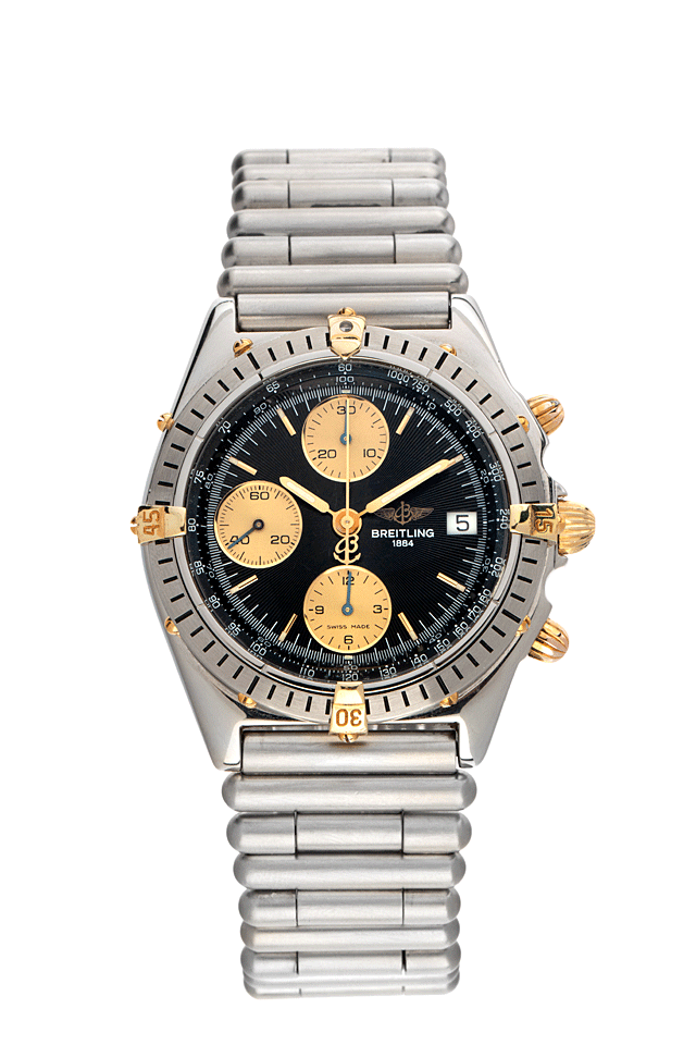 Breitling Chronomat Stahl Gelbgold Automatik Chronograph Armband Rouleaux Stahl 39mm Ref.B13048 Vintage Bj.1993 Box Beschreibung wie Neu mit Zertifikat uber 4.800 Archive germany Watch