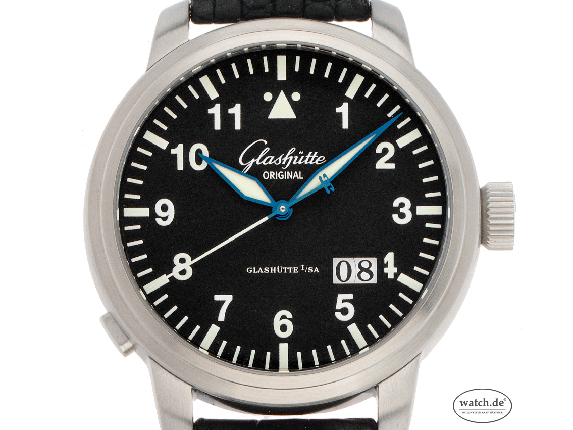 Glashutte Original Senator Navigator Panoramadatum Stahl Automatik Armband Leder 40mm Ref.100 03 07 05 04 Vintage Bj.2011 Box Pap. Full Set wie Neu mit Zertifikat uber 6.900 Archive germany Watch