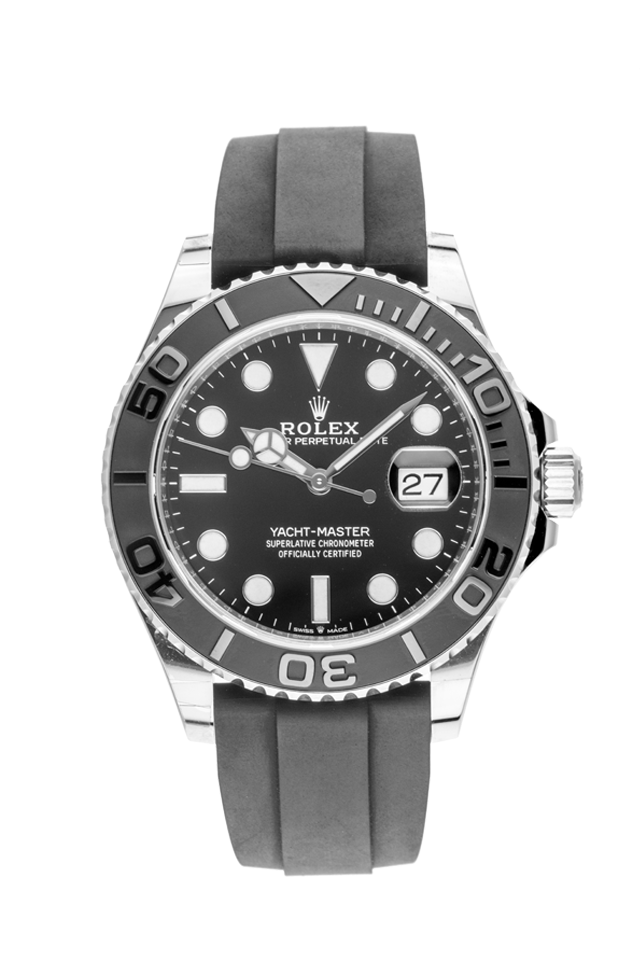 Rolex Yacht Master 18kt WeiBgold Automatik Armband Kautschuk FaltschlieBe 42mm Ref.226659 Box Pap. Full Set Ungetragen Archive germany Watch