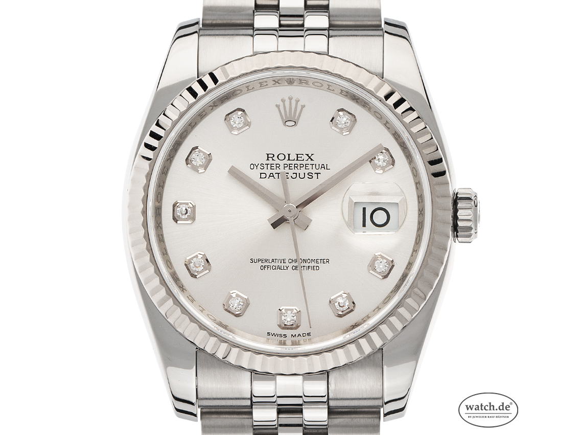Rolex Datejust Stahl Weißgold Diamanten Automatik Armband Jubilé
