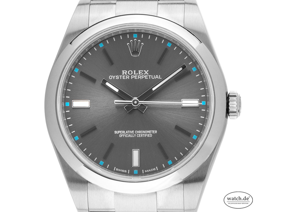 Rolex Oyster Perpetual Grey Stahl Automatik Armband Oyster 39mm