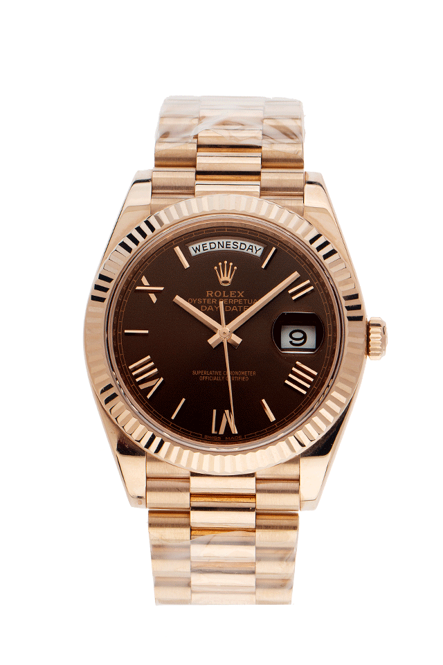 Rolex Day Date 18kt Roségold Everose Schoko Automatik Armband