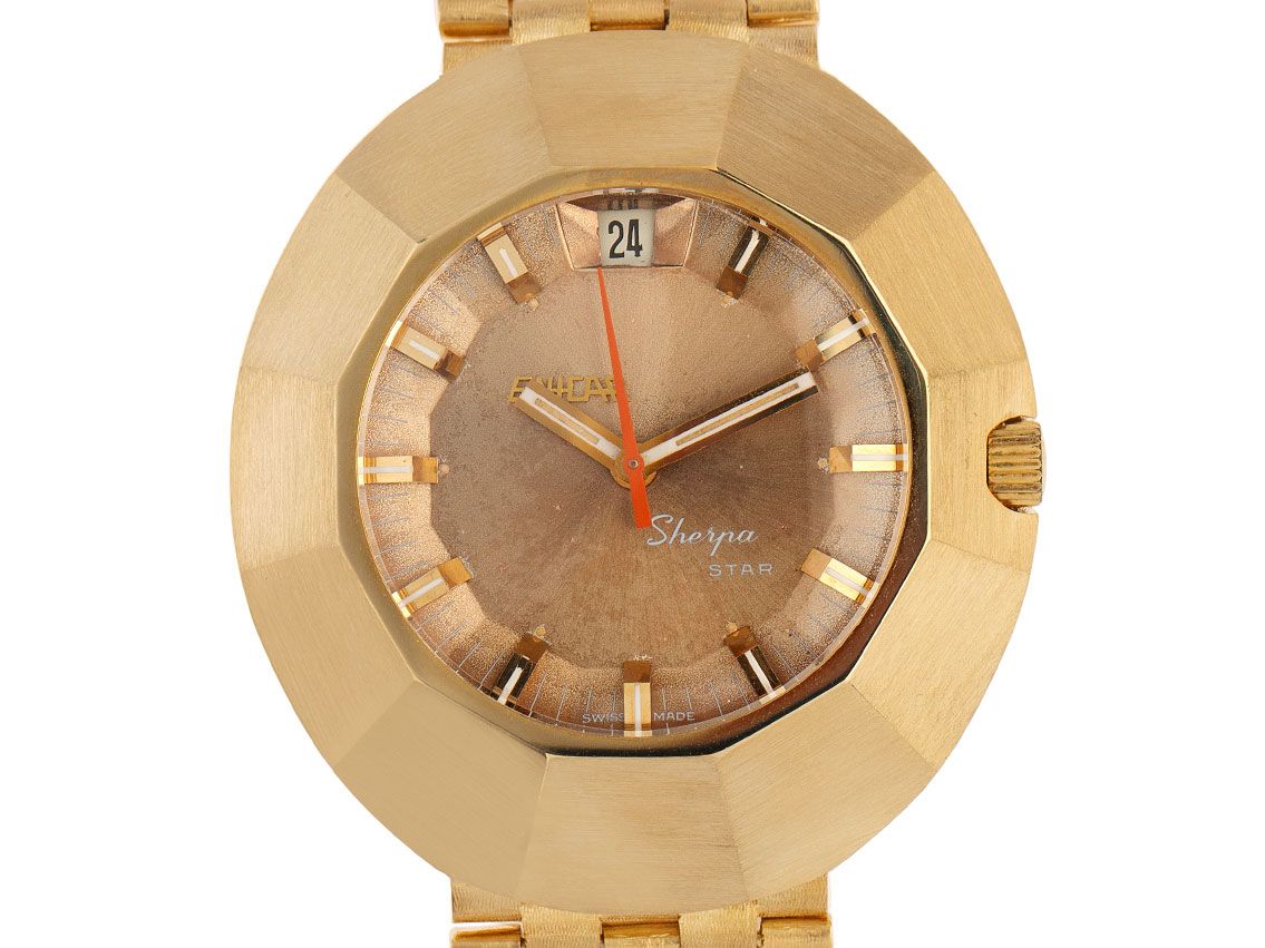 Enicar Sherpa Star Date 18kt Gelbgold Automatik Armband 18kt 
