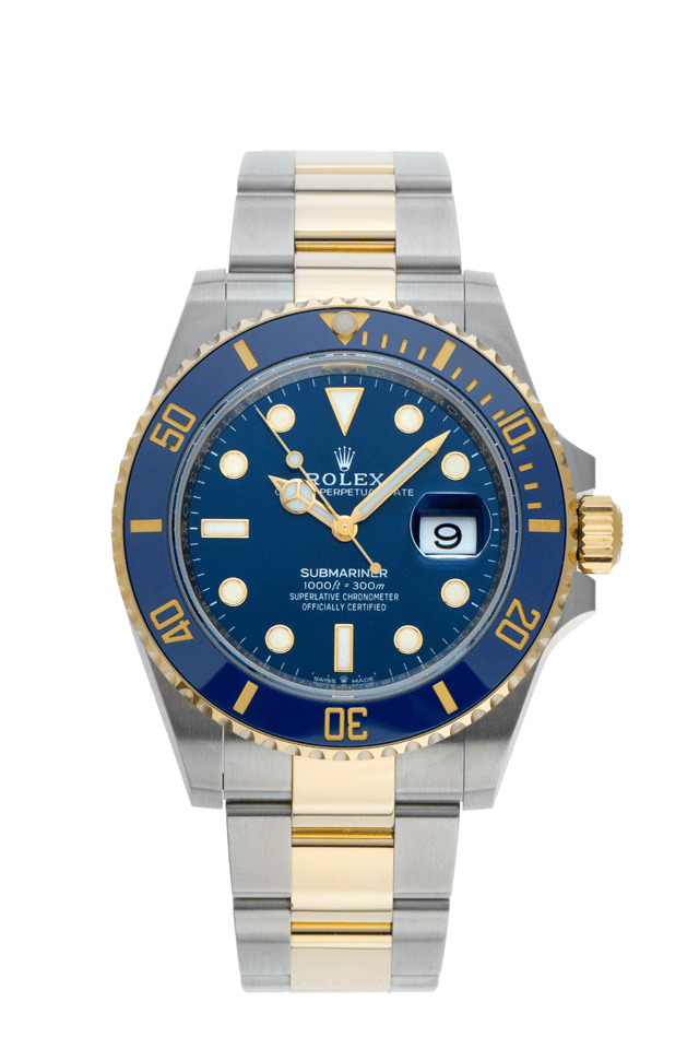 Rolex Submariner Date Stahl Gelbgold Keramik Blau Automatik 41mm  