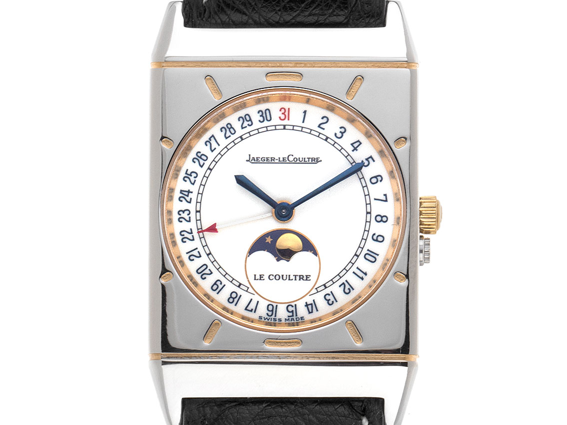 Jaeger-LeCoultre Moonphase Stahl Quarz Mondphase Kalender Armband  