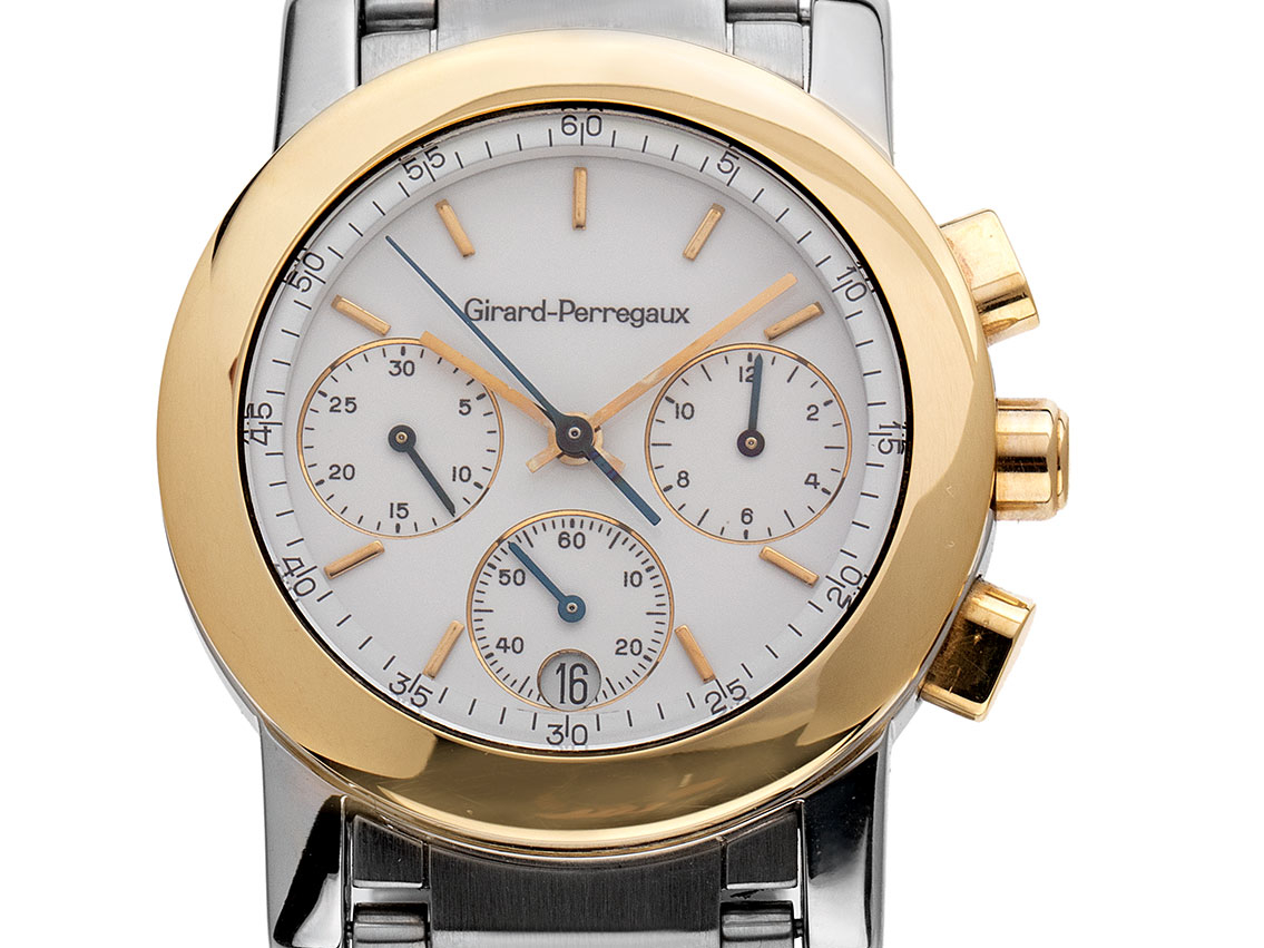 Girard Perregaux GP 7000 Medium Stahl Gelbgold Quarz Chronograph