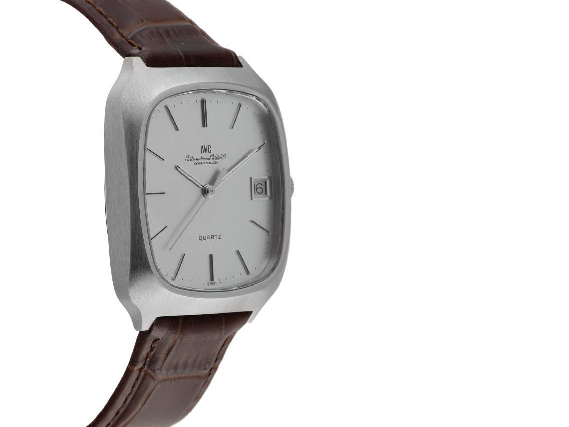 IWC Jumbo Stahl Quarz Armband Leder 42x34mm Bj.1982 
