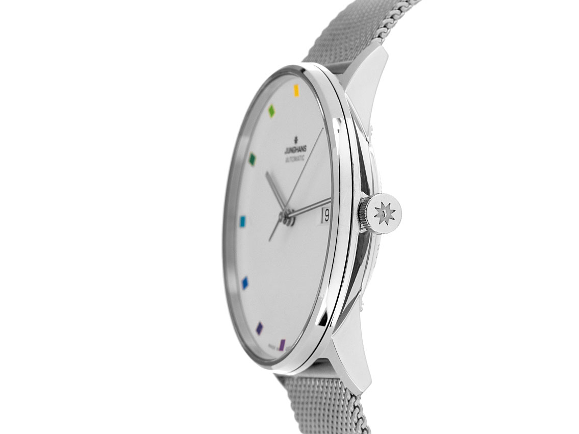 Junghans Form A 100 Jahre Bauhaus Stahl Automatik Armband Milanese