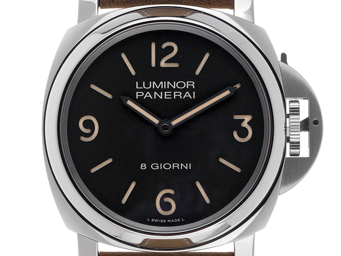 Panerai Luminor Base 8 Giorni Stahl Handaufzug Armband Leder 44mm