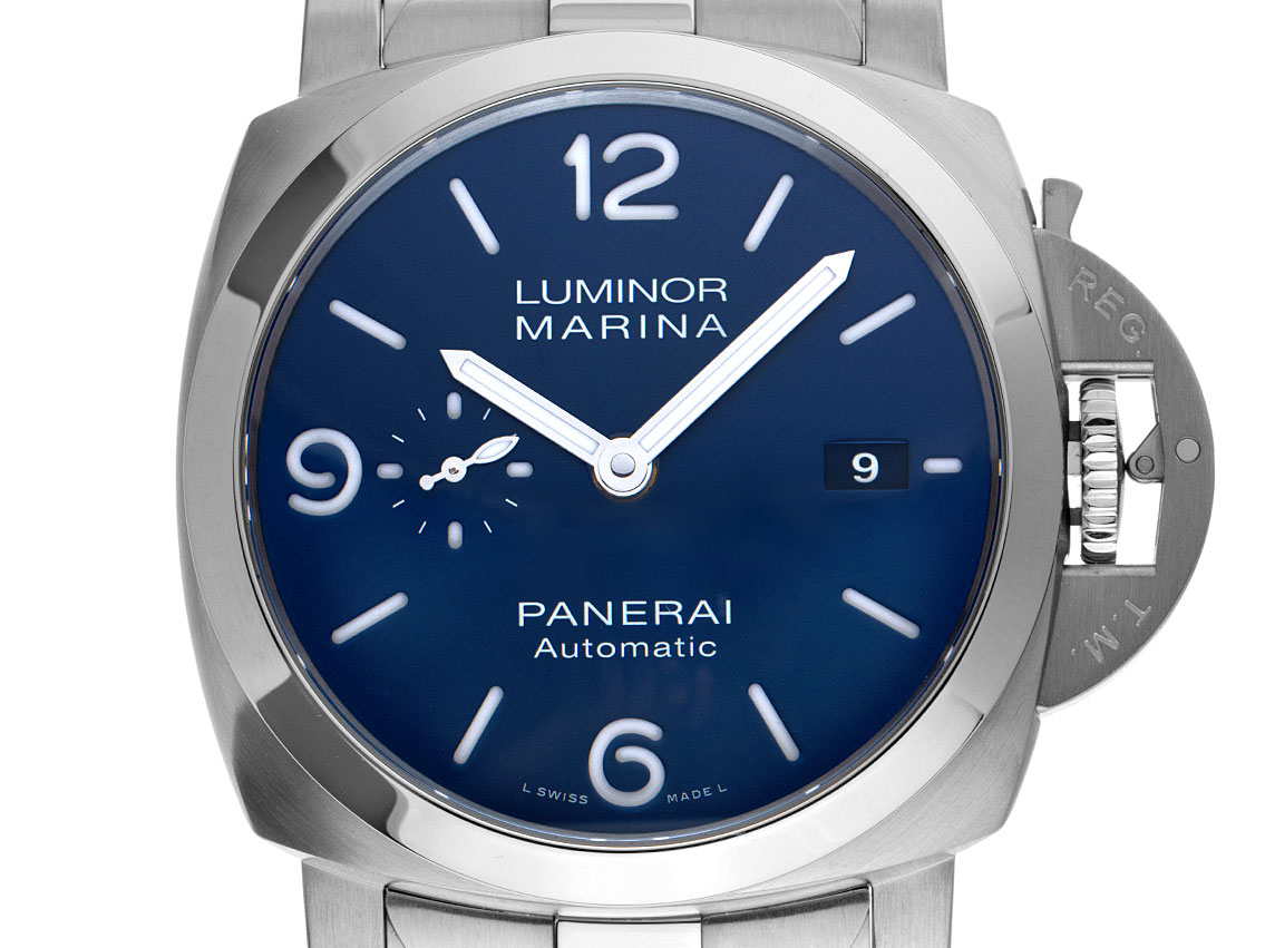 Panerai Luminor Marina Specchio Blu Stahl Automatik Armband Stahl