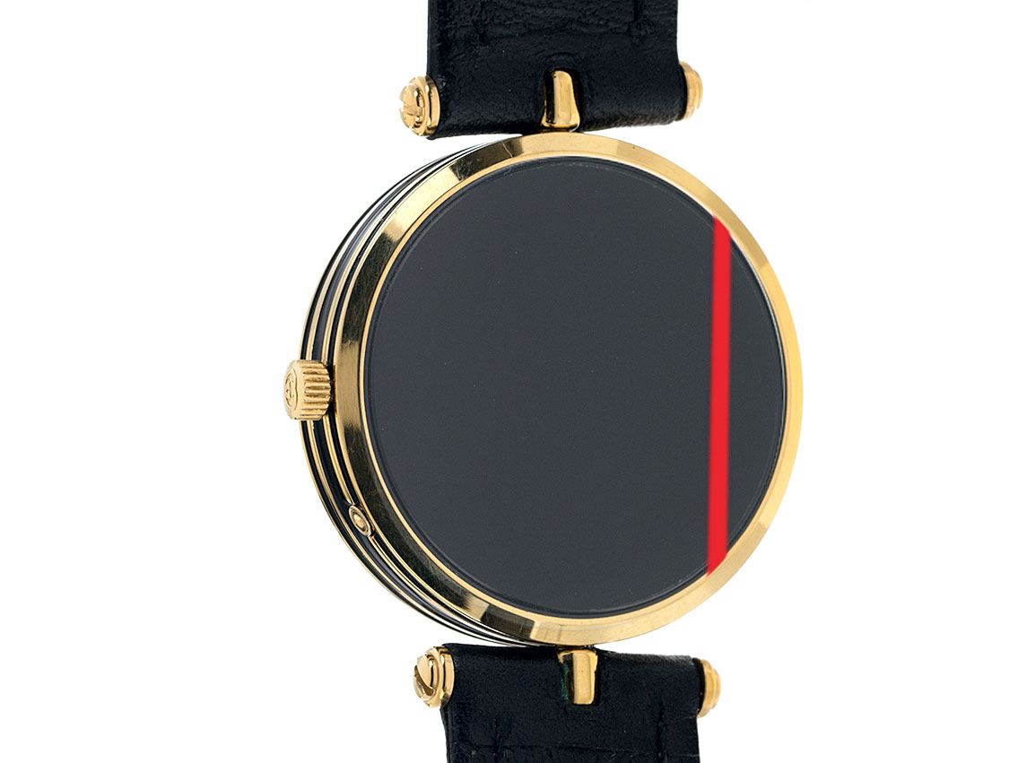 Gucci Black Moon Gelbgold Quarz Vollkalender Mondphase Armband Leder 30mm  Ref.8515.6910 Vintage Bj.1993 - Archive germany | Watch.de