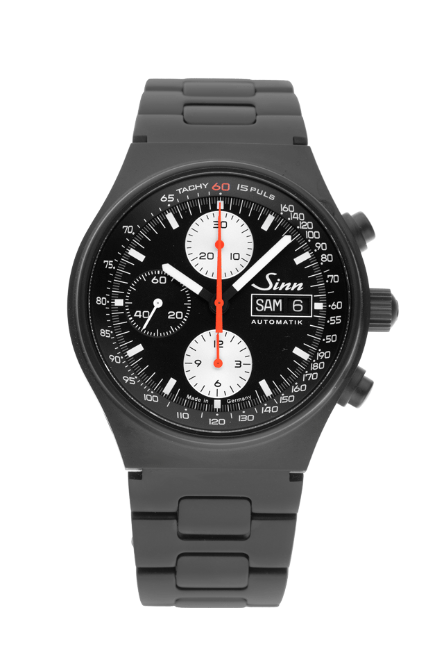 Sinn 144 Jubiläum Stahl beschichtet Automatik Chronograph Armband