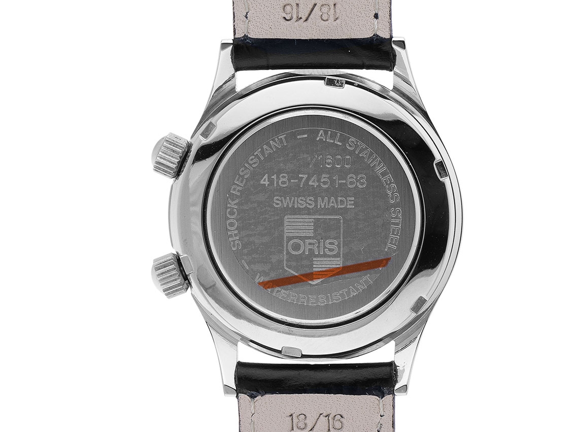 Oris Wecker Stahl Gelbgold Handaufzug Armband Leder 34mm Limitiert