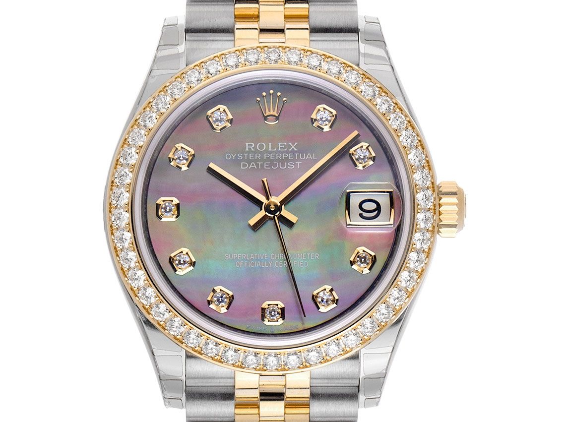 Rolex Datejust Lady Stahl 18kt Gelbgold Diamanten Perlmutt