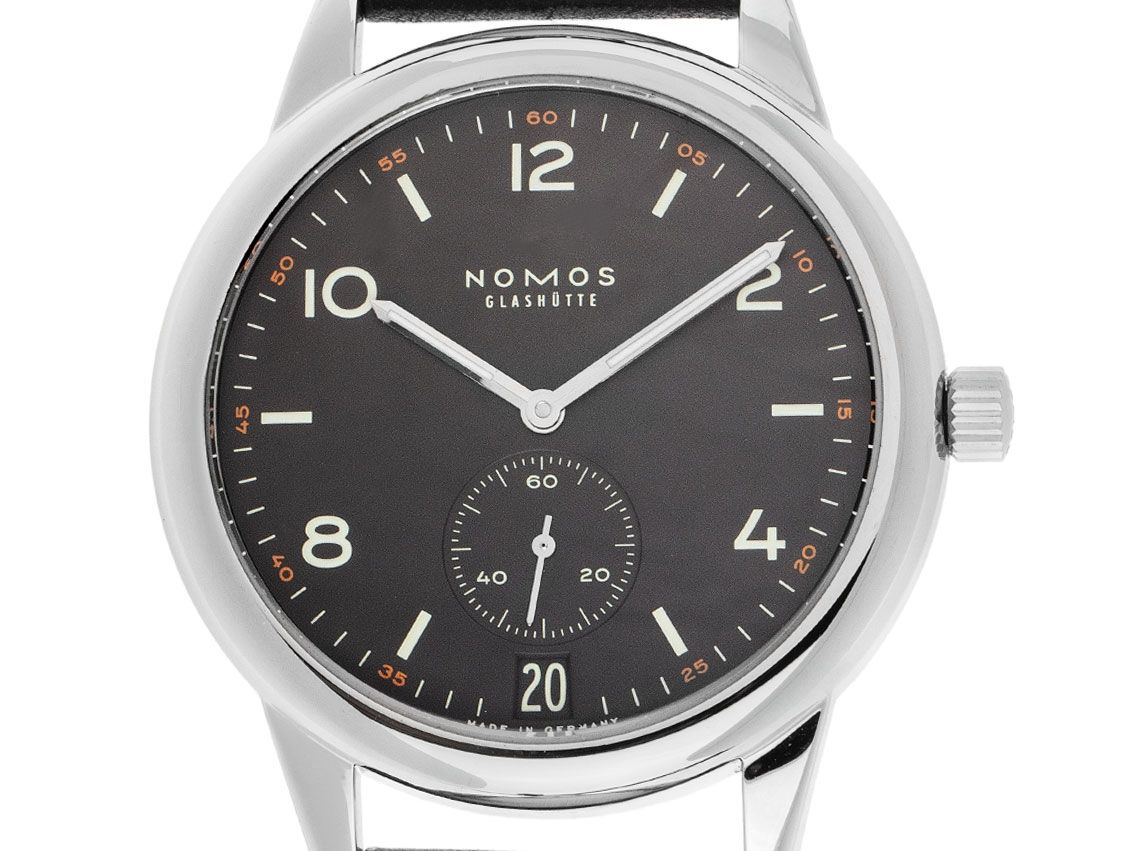 Nomos Glashütte Club Automat Datum dunkel Stahl Automatik Armband
