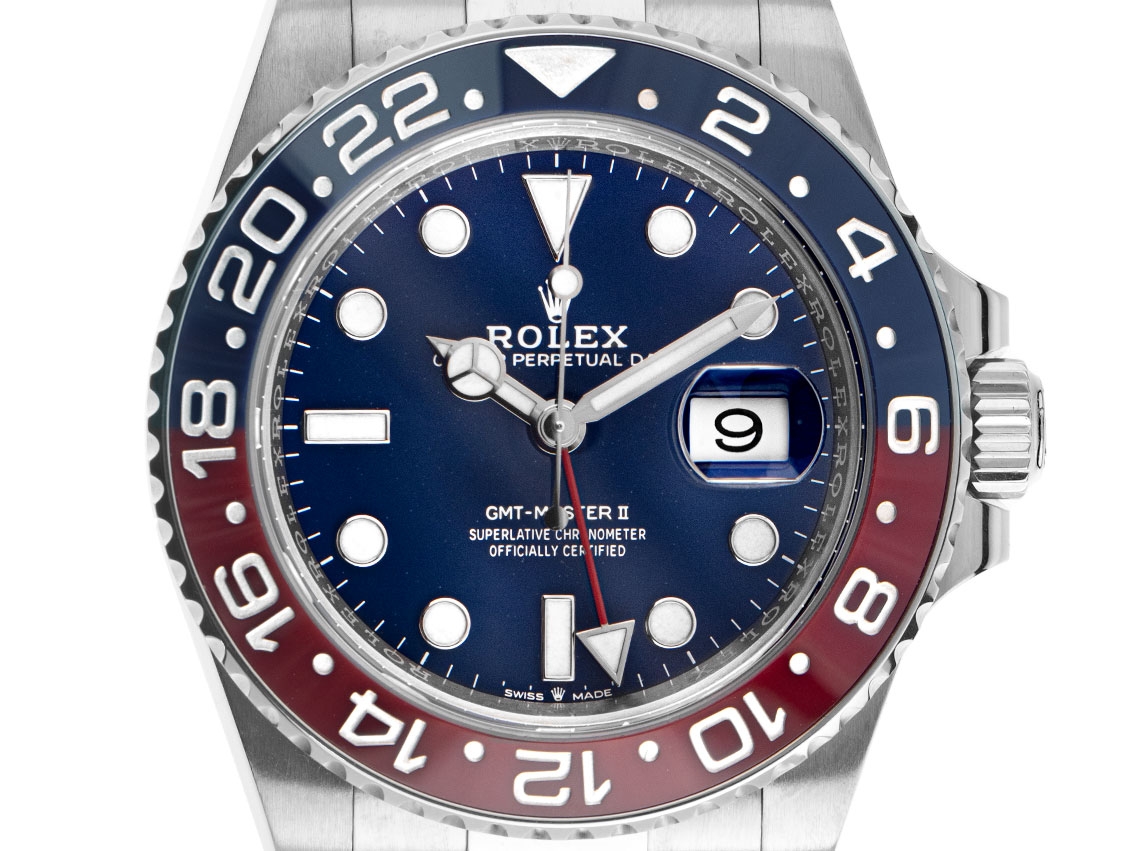 Rolex GMT Master II rot blau Pepsi 18kt Weißgold Keramik Automatik