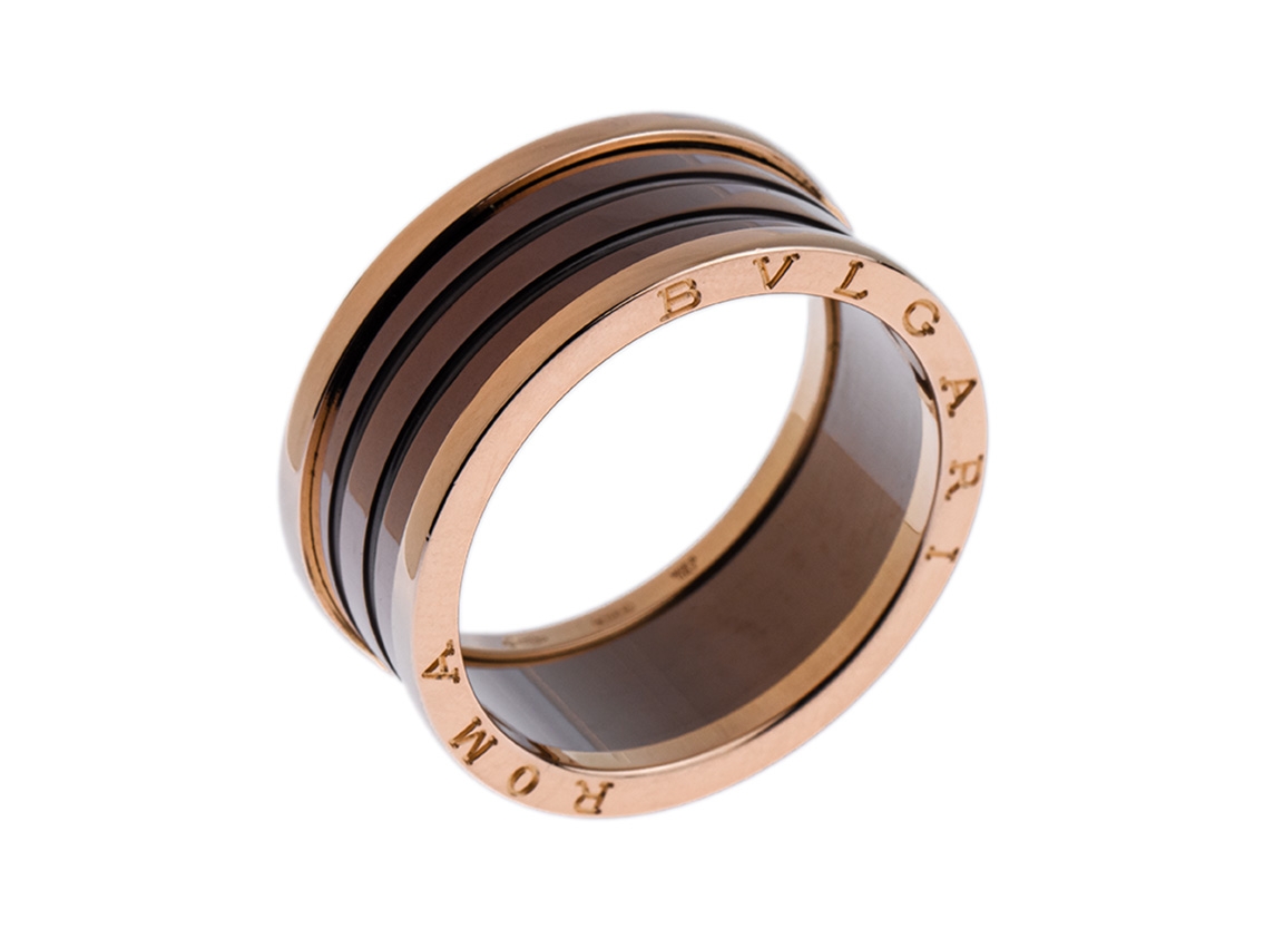 Bulgari Ring 2-Band 18kt Roségold Keramik 12,0mm