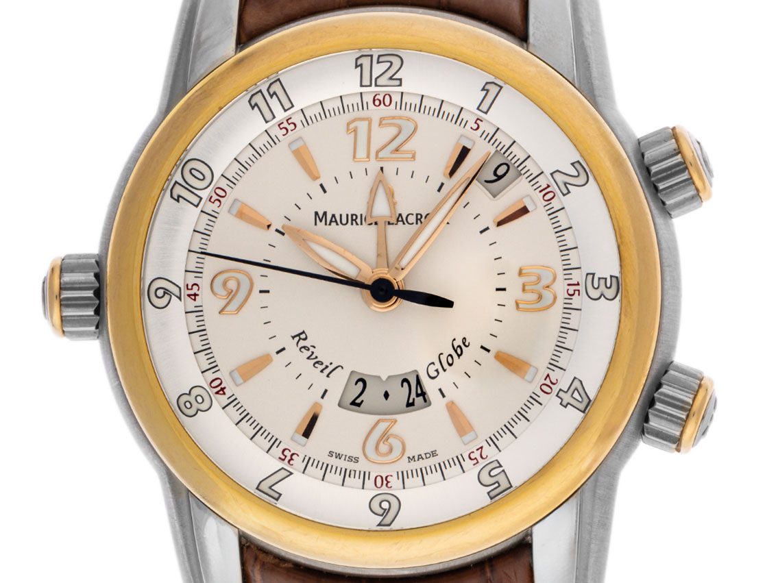 Maurice Lacroix Masterpiece Reveil Globe Stahl 18kt Gelbgold