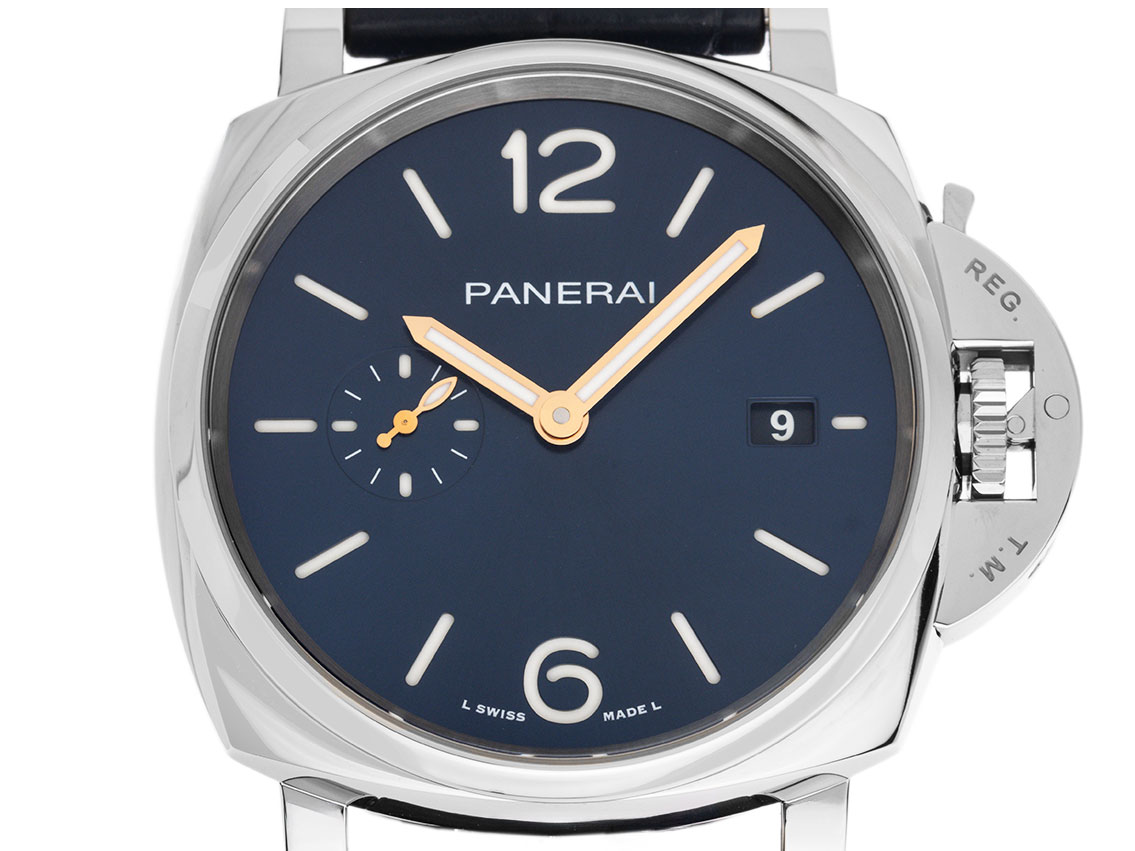 Panerai Luminor Due Stahl Automatik Armband Leder 42mm Ref