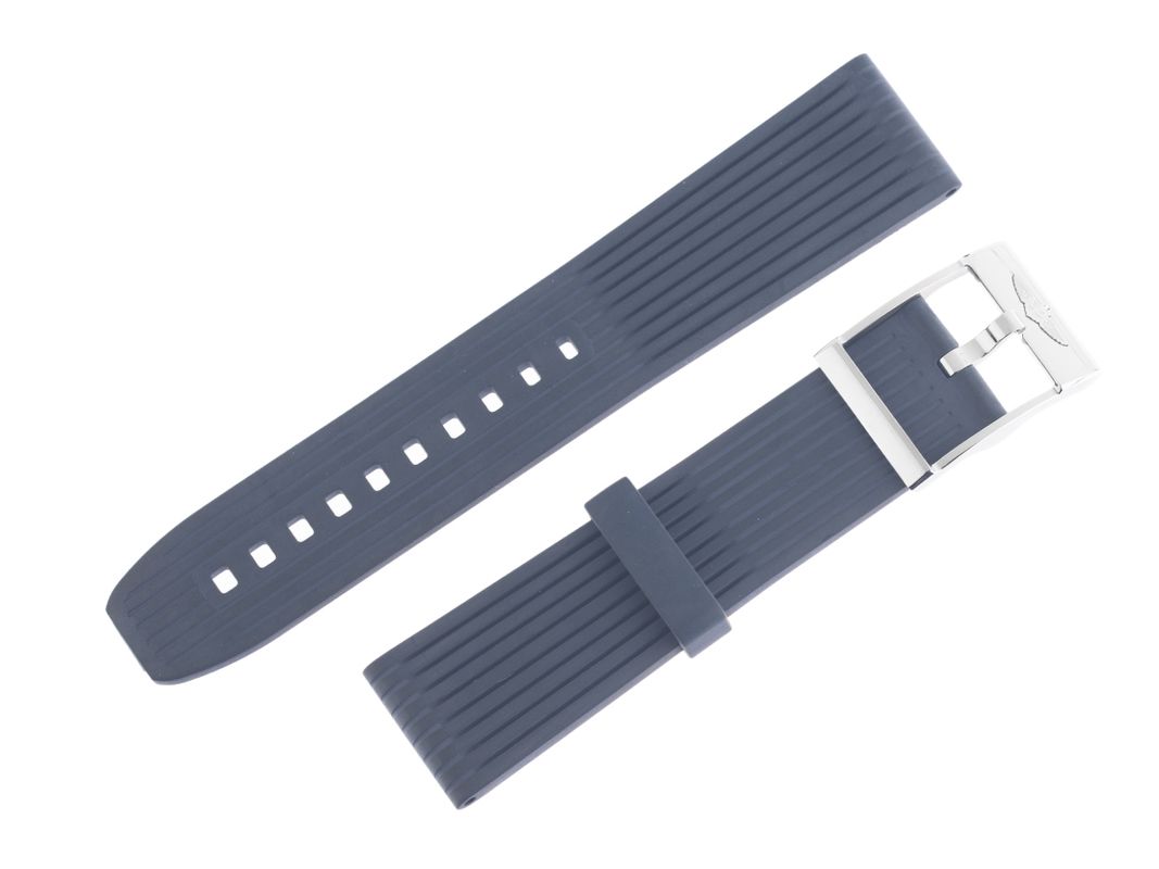 Breitling Zubehör Armband Navitimer Ripped Kautschuk Blau 22mm