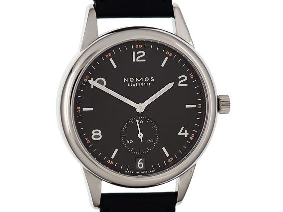 Nomos Glashütte Club Automat Datum Dunkel Stahl Automatik