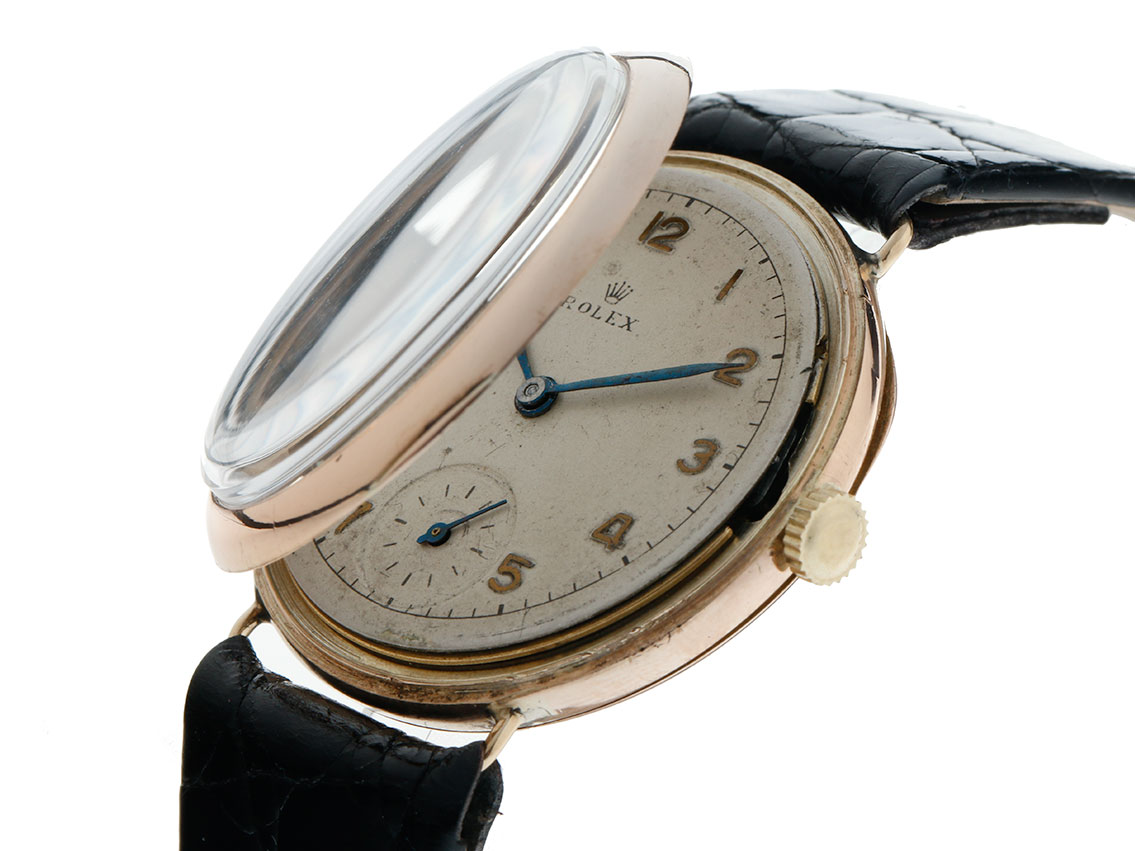 Rolex kleine Sekunde Antik Klappdeckelboden Gelbgold Handaufzug  