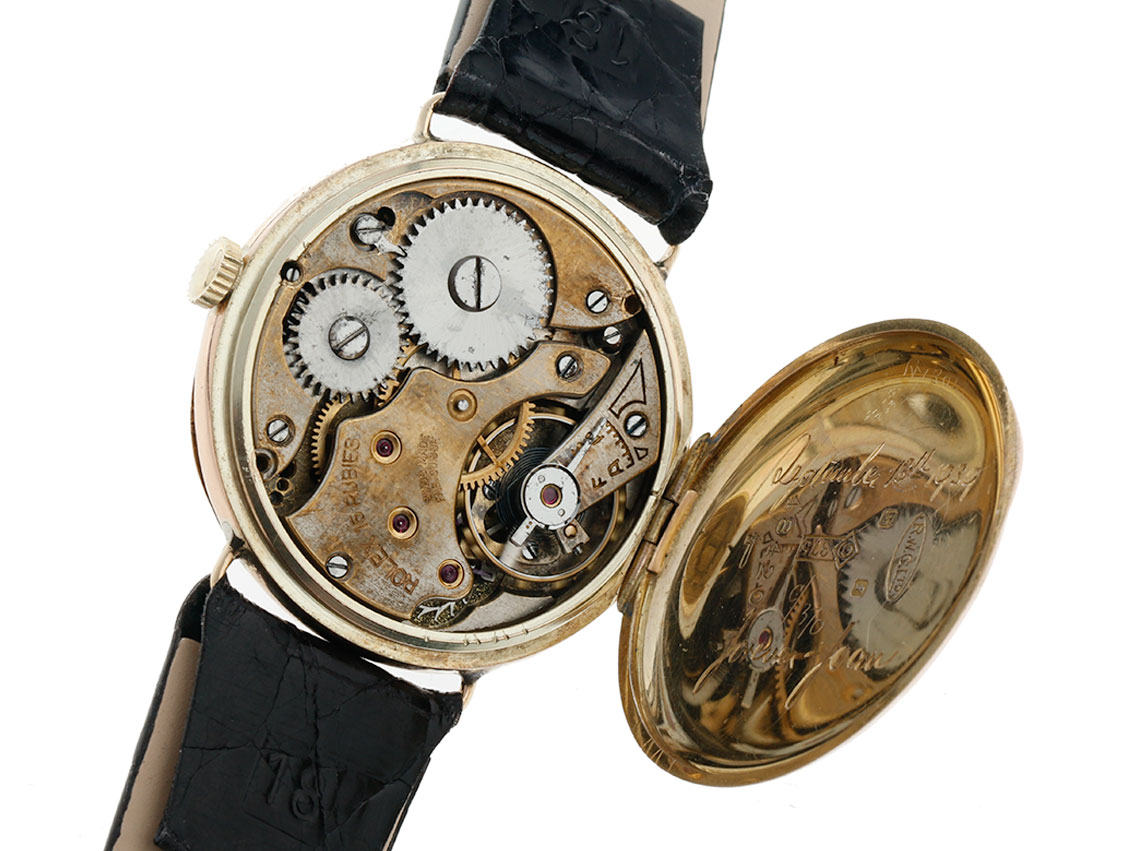 Rolex kleine Sekunde Antik Klappdeckelboden Gelbgold Handaufzug  