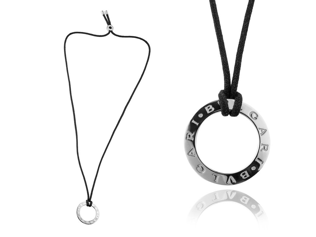 Bulgari Kette mit Bulgari Anhänger 18kt Weißgold mit Zertifikat