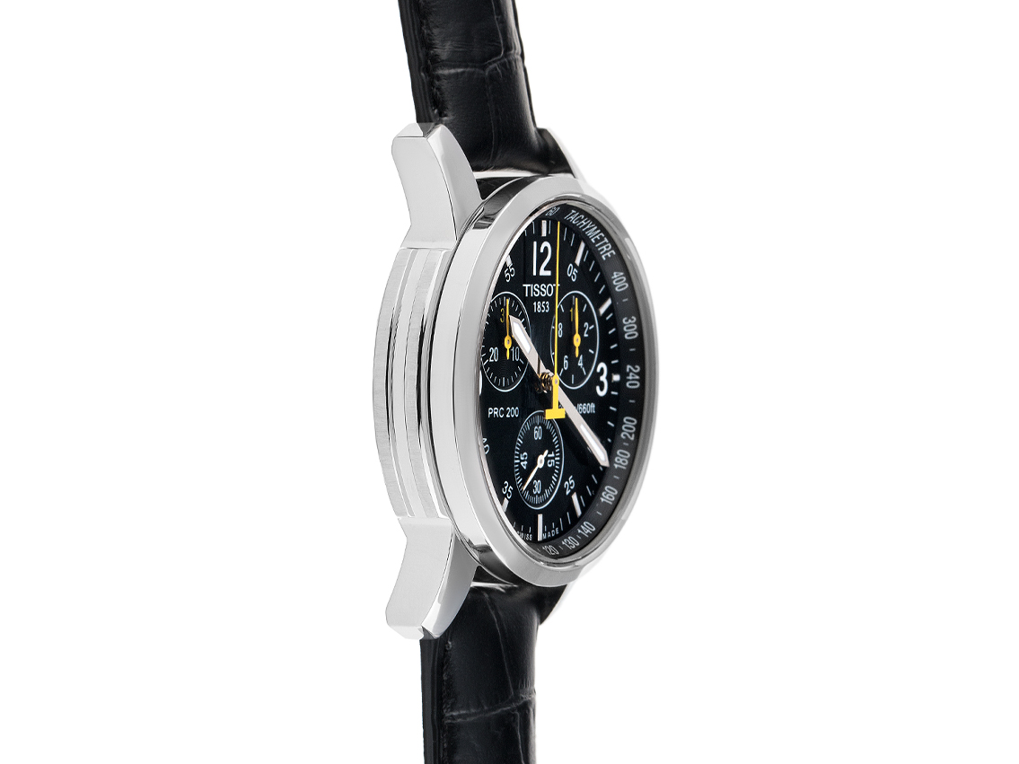 Tissot PRC 200 Chronograph Stahl Quarz Armband Leder 42mm Box&Pap  
