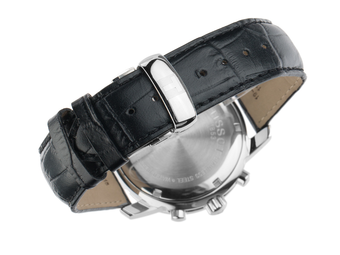 Tissot PRC 200 Chronograph Stahl Quarz Armband Leder 42mm Box&Pap 