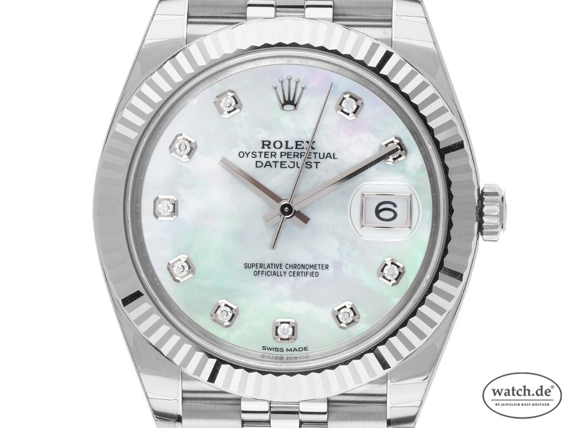 Rolex Datejust 41 Stahl Weißgold Diamond Perlmutt Automatik