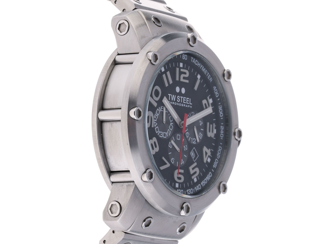 TW Steel Grandeur Tech Chronograph Stahl Quarz Armband Stahl 49mm Ref.TW 127 UVP 639 Box Pap. Full Set wie Neu Archive germany Watch