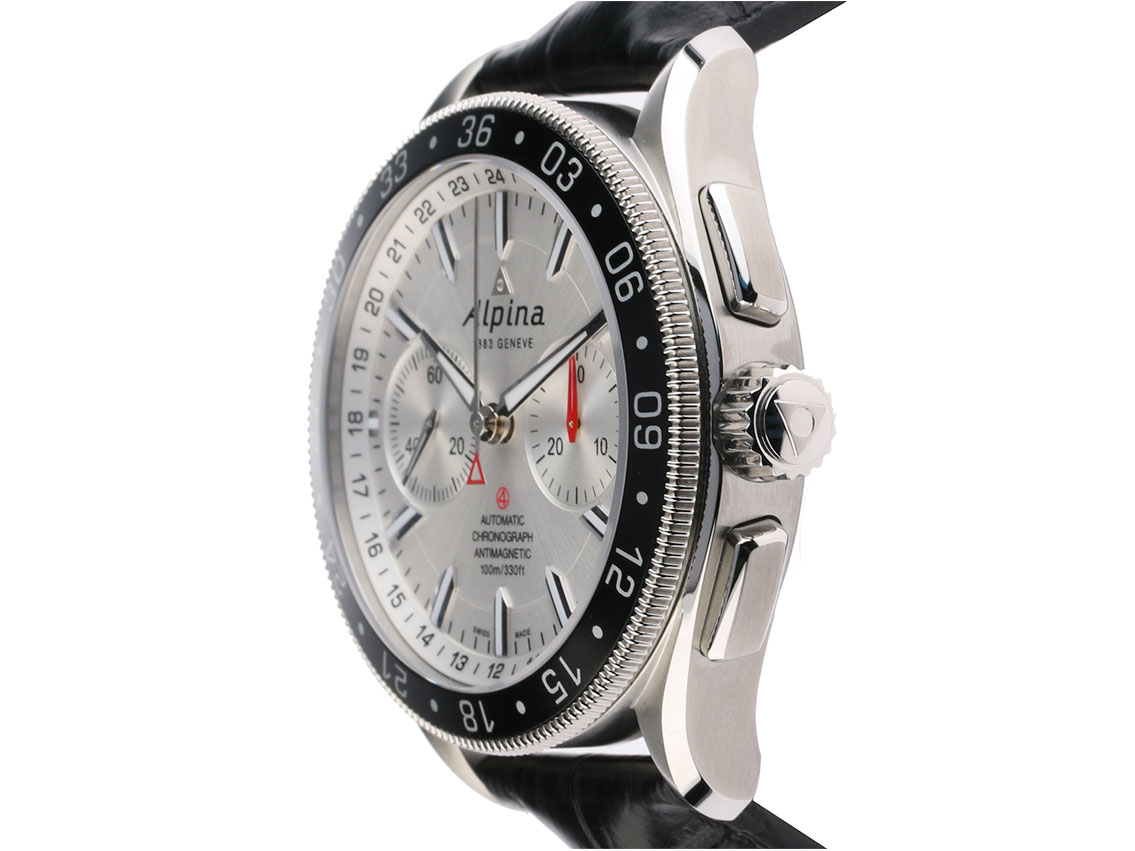 Alpina Alpiner 4 Chronograph Stahl Automatik Lederband 44mm UVP  