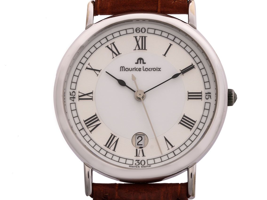 Maurice Lacroix Classic Stahl Quarz 35mm Vintage Box&Pap