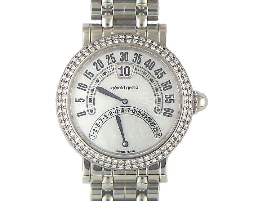 Gerald Genta Bi Retro Automatik Diamond Armband Stahl 36mm Ungetragen