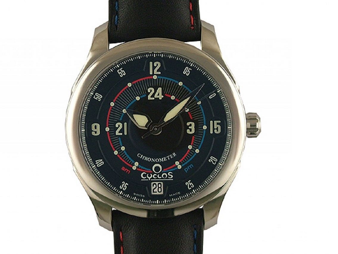 Cyclos Watch A.M. P.M. Dark Stahl Automatik Armband Leder 39mm UVP 9.790.- Neu