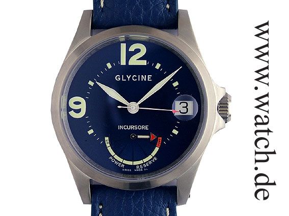Glycine Incursore Power Reserve Automatik Blau 46mm Neu