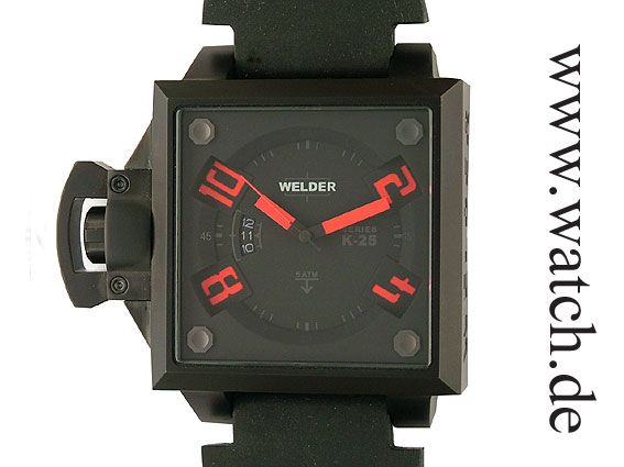 Welder Watch San Marino K25 Data Black & Red 46x46mm UVP 460.- NEU