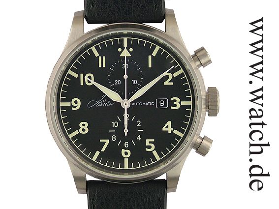 Hacher Helicopter Chronograph XL Stahl Automatik 48mm UVP 1.260.-  Neu