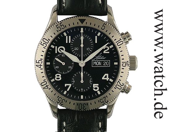 Hacher Stratos Day Date Chronograph Stahl Automatik 43mm UVP 1.260,- Neu