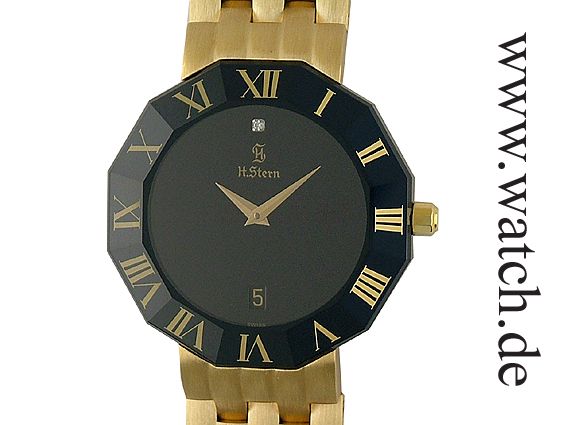 H. Stern IQ Manaus Sapphire Watch Gelbgold 34 mm, wie NEU