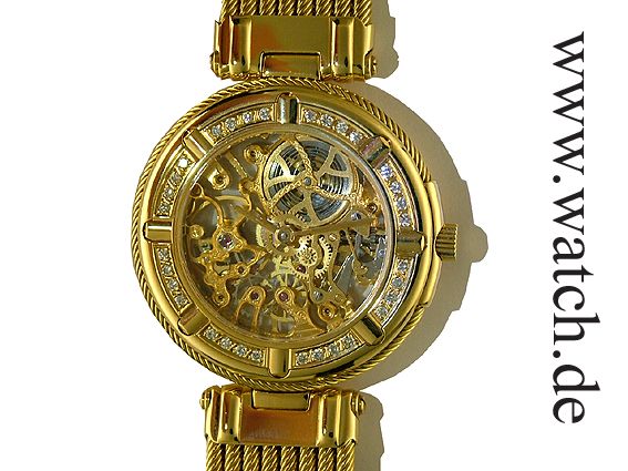 Philippe Charriol Skelet Gelbgold Diamant Handaufzug 33mm